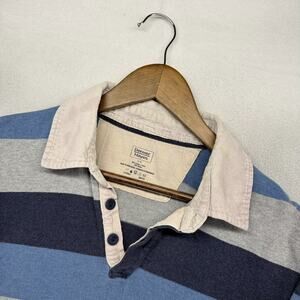 Denver Hayes Rugby Shirt Sweater men's large Blue Colorblock Corduroy Collar